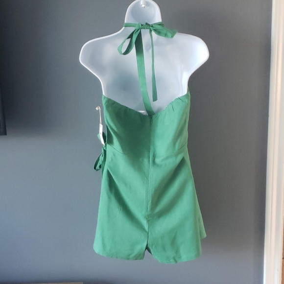 Forever 21 Green Linen Blend Skort Romper - Picture 7 of 8